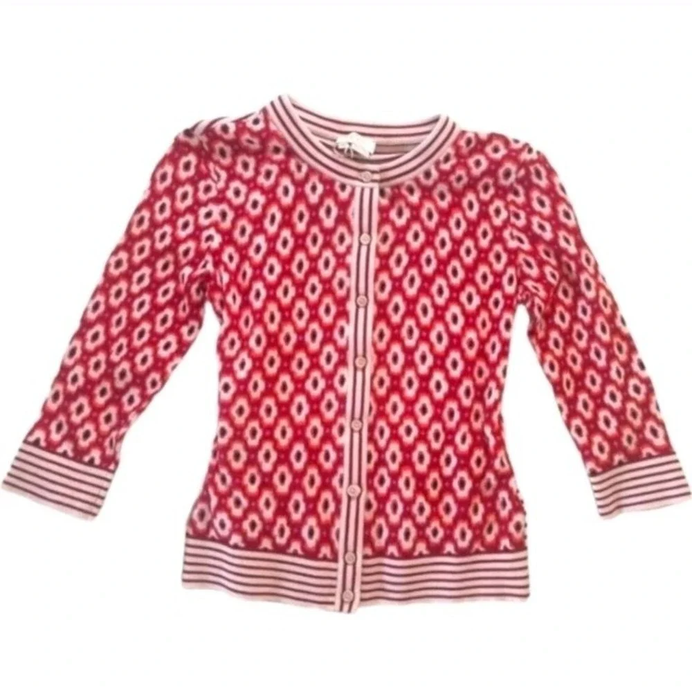 Kate spade New‎ York Live colorfully Posy Ikat Red Chestnut button cardigan